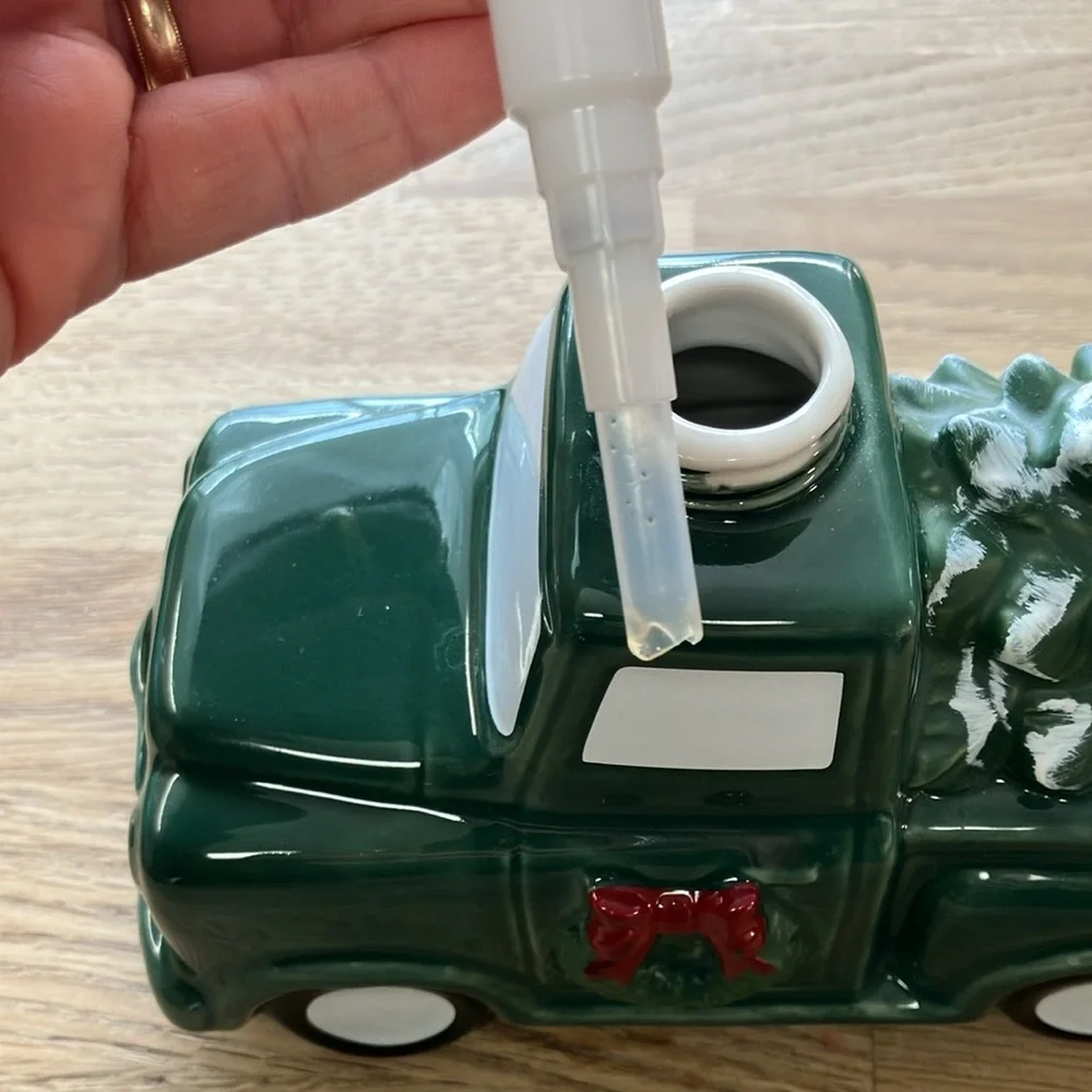 Green Truck Soap Dispenser with Christmas Tree